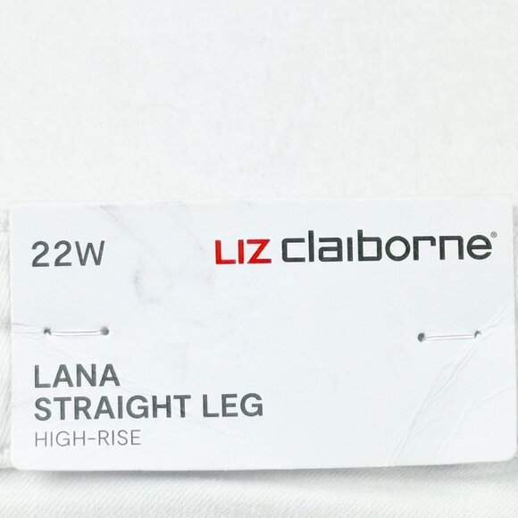 Liz Claiborne Womens Lana High-Rise Straight Leg White Denim Jeans Plus Size 22W - Picture 5 of 12